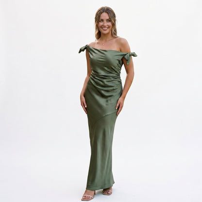 Sophia - Elegant Off-Shoulder Summer Wedding Guest Dress