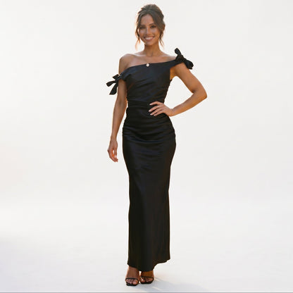 Sophia - Elegant Off-Shoulder Summer Wedding Guest Dress