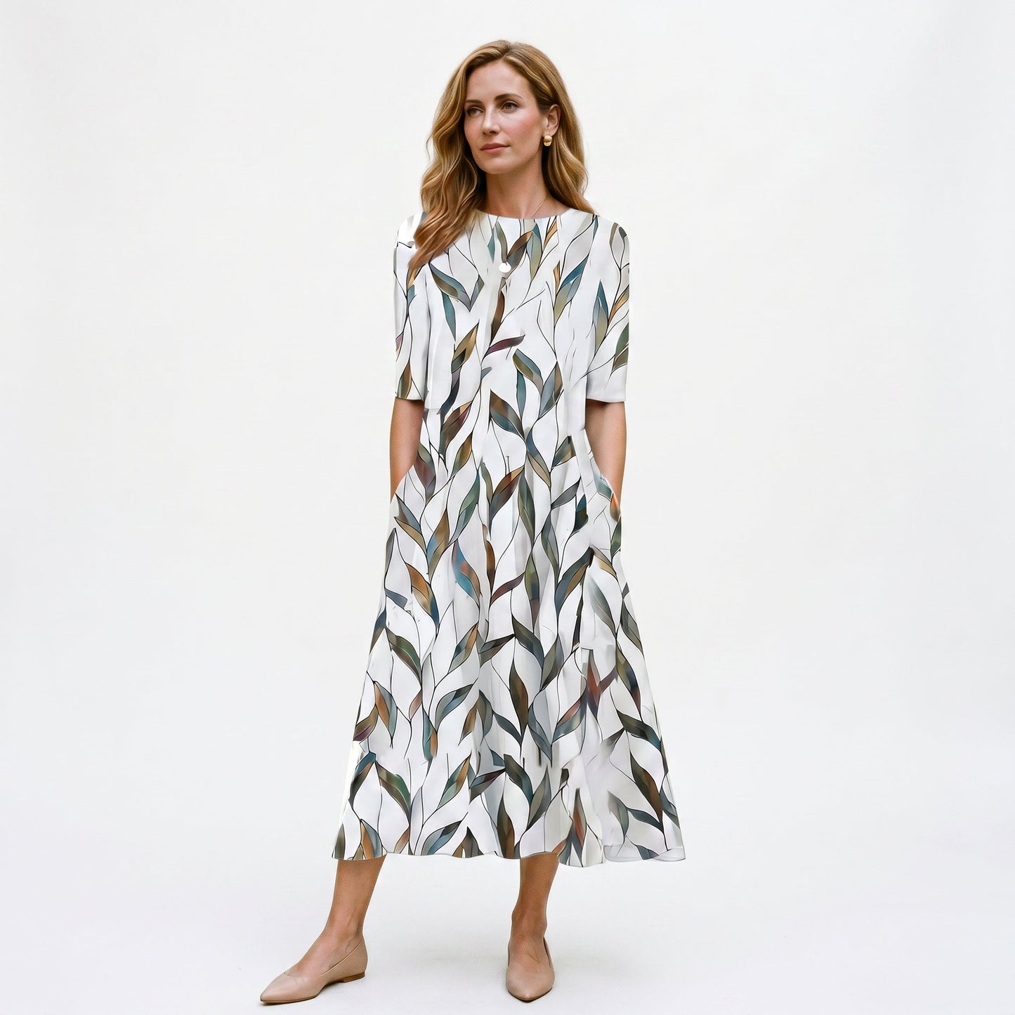 Flora - Breezy Floral A-Line Womens Dress for Summer