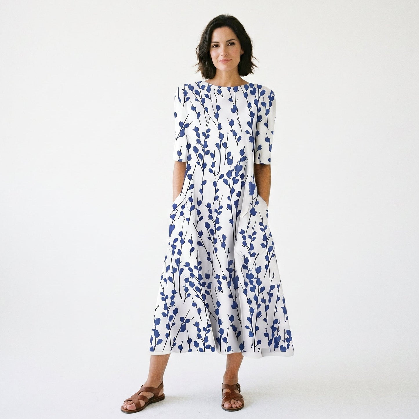 Flora - Breezy Floral A-Line Womens Dress for Summer