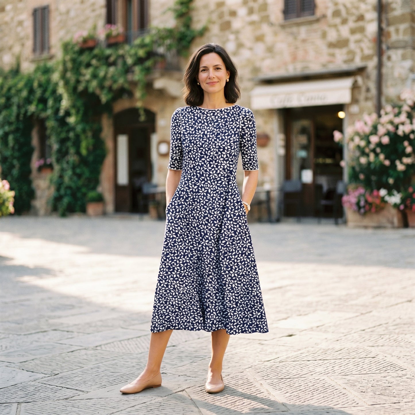 Flora - Breezy Floral A-Line Womens Dress for Summer