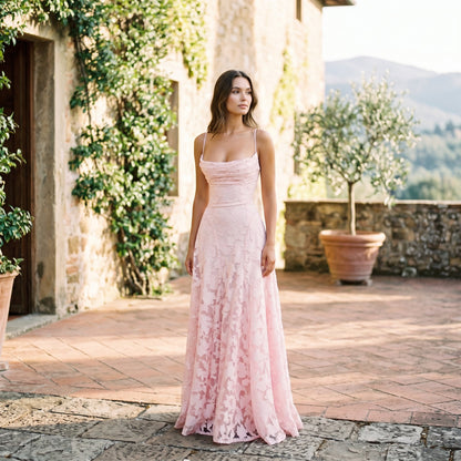 Sophie - Elegant Lace Maxi Evening Gown for Formal Events