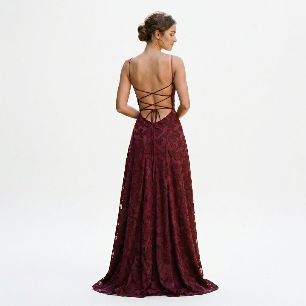 Sophie - Elegant Lace Maxi Evening Gown for Formal Events