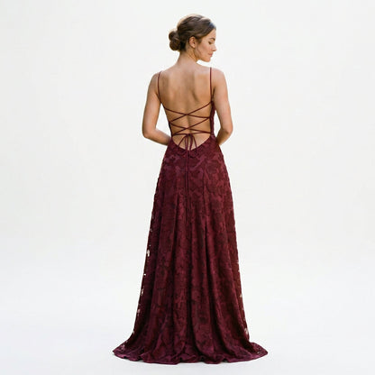 Sophie - Elegant Lace Maxi Evening Gown for Formal Events
