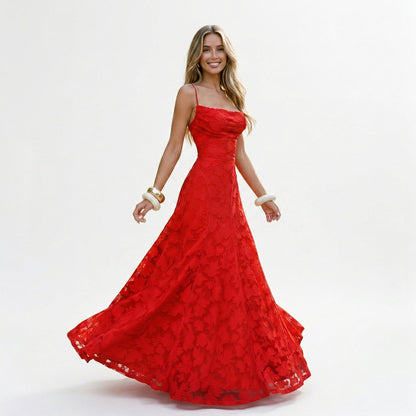 Sophie - Elegant Lace Maxi Evening Gown for Formal Events