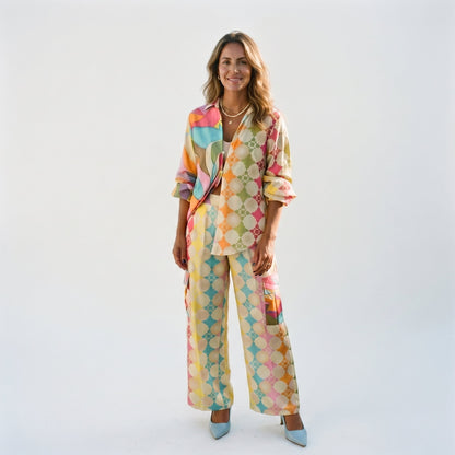 Sophie - Vibrant Relaxed Women's Loungewear Two Piece Set