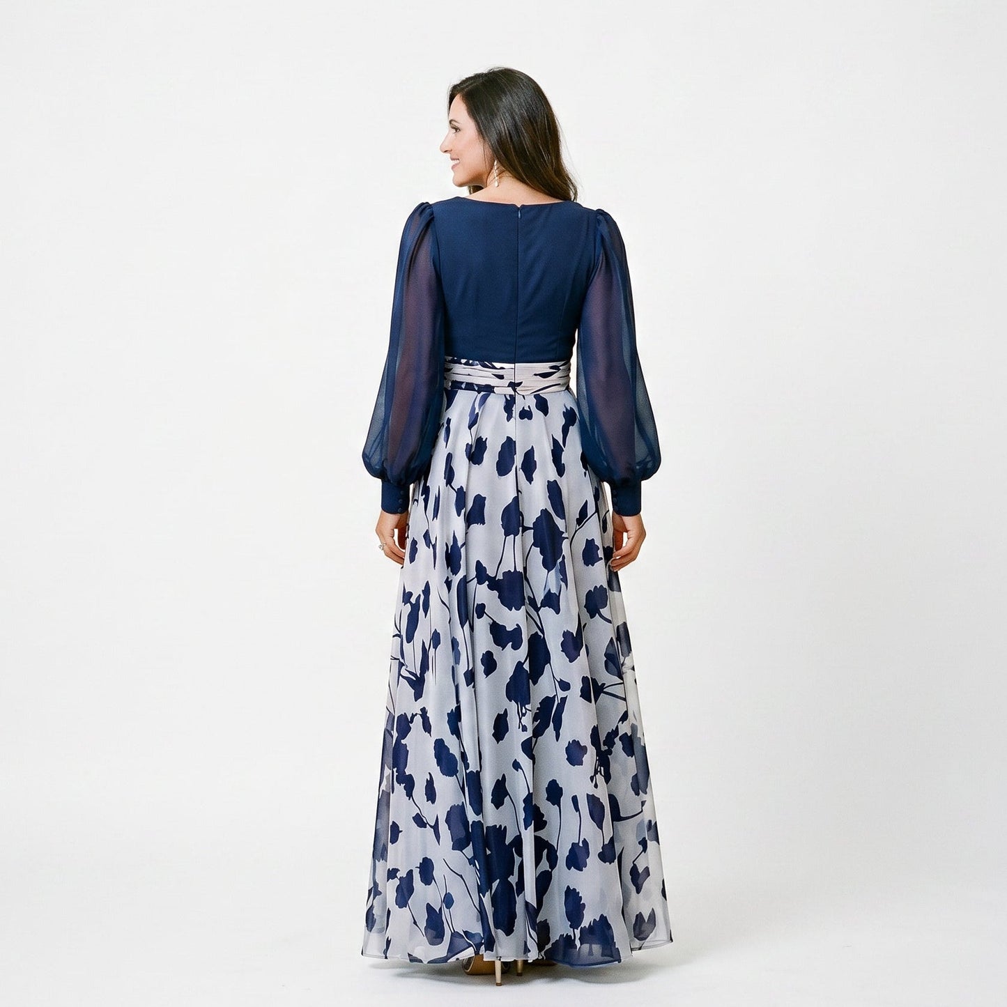 Valentina - Elegant Floral Print Maxi Dress