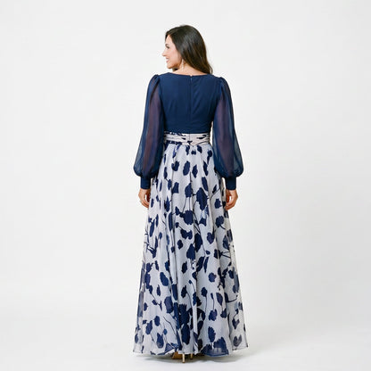 Valentina - Elegant Floral Print Maxi Dress
