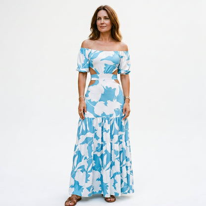 Xiomara - Elegant Off-Shoulder Summer Maxi Dress for Weddings